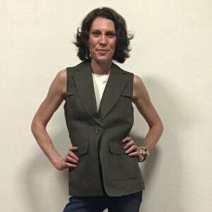 Olive Green Structured Professional Wear Vest